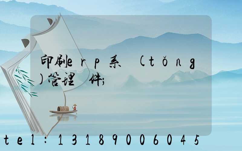 印刷erp系統(tǒng)管理軟件
