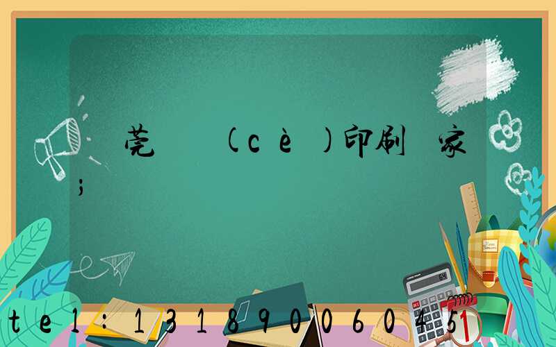 東莞畫冊(cè)印刷廠家