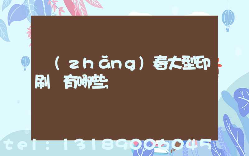 長(zhǎng)春大型印刷廠有哪些